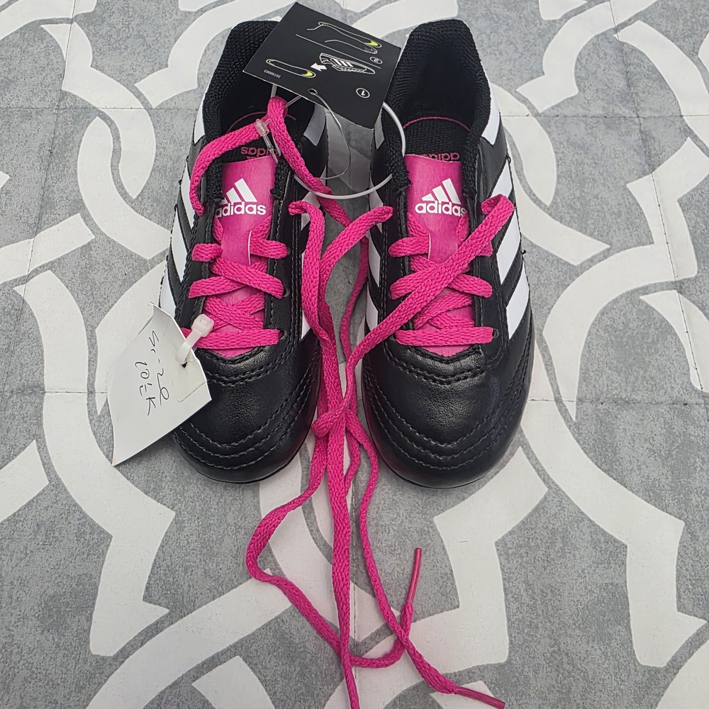 Adidas Kids' Soccer Shoes Black with Pink Accents - Picture 2 of 10